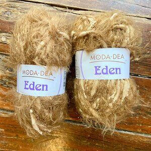 2 Skeins Moda Dea Eden Slub Yarn 50g #5330 EARTH Italy Lots 742 165